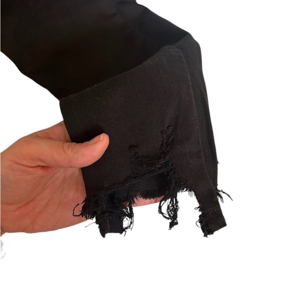 Topshop black Jamie denim with distressed ankle size 32 - Picture 3 of 6